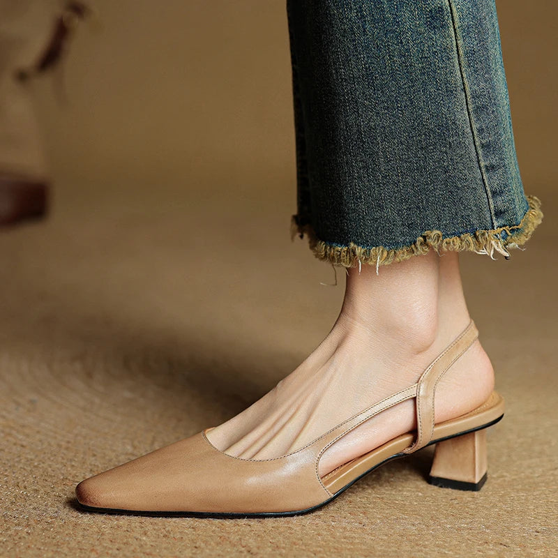 Anna-Berg | Leather Slingback Heels