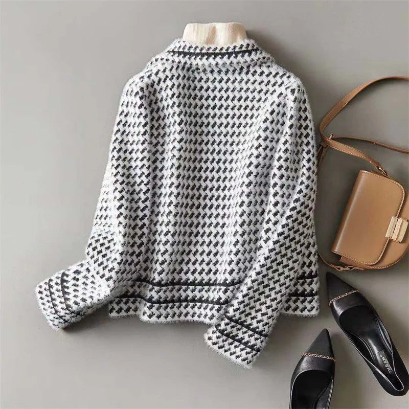 Anna-Berg | Houndstooth Knit Jacket