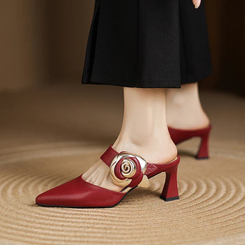 Anna-Berg | Garnet Leather Heels