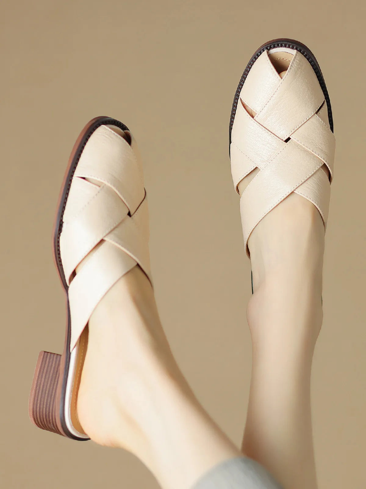 Anna-Berg | Woven Flat Leather Mule