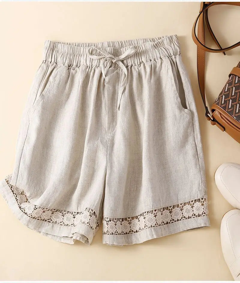 Anna-Berg | Embroidered Linen Shorts