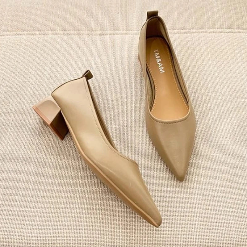 Anna-Berg | Elegant Pointed Toe Leather Pumps