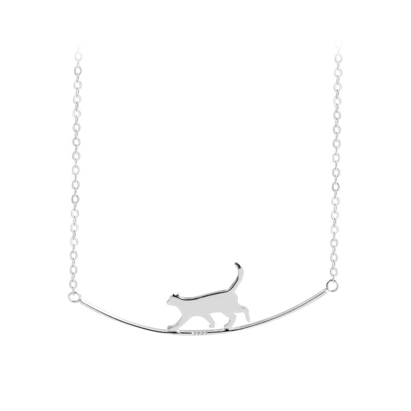 Cat Climbing Collar in Silver
