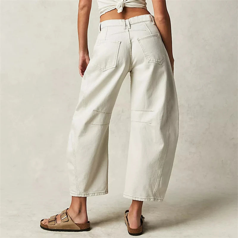 Anna-Berg | Blue Barrel-Leg Denim Jeans