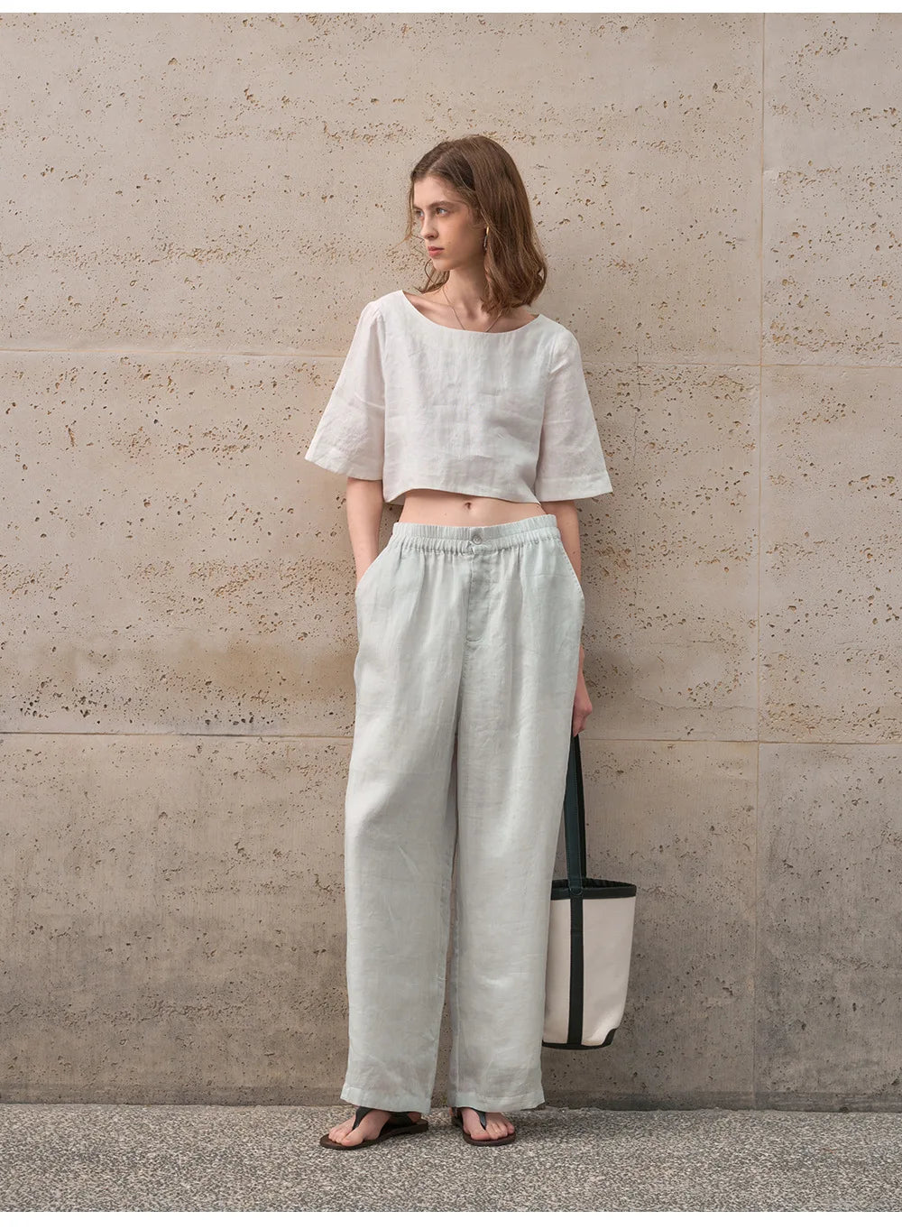 Anna-Berg | Boxy Cropped Linen Top