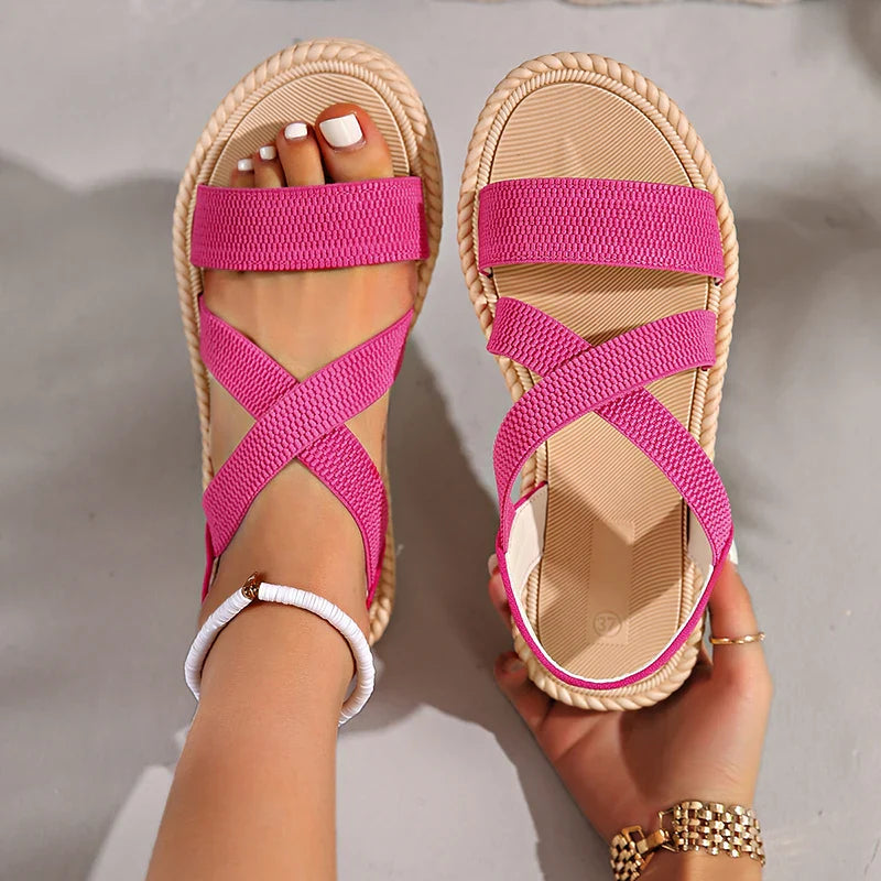 Anna-Berg | Leather Sandals with Ankle Strap
