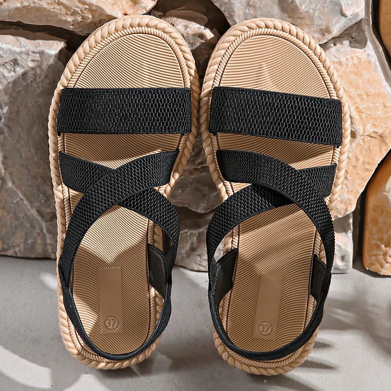 Anna-Berg | Leather Sandals with Ankle Strap