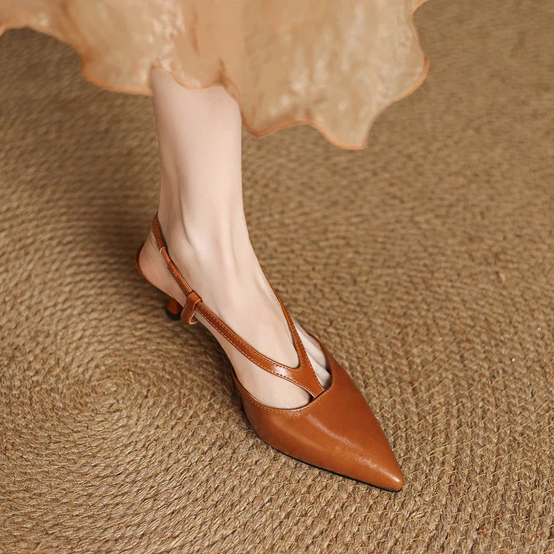 Anna-Berg | Slingback Heels in Leather