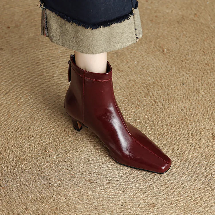Anna-Berg | Black Leather Ankle Boots