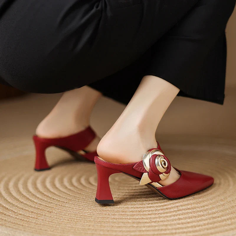 Anna-Berg | Garnet Leather Heels