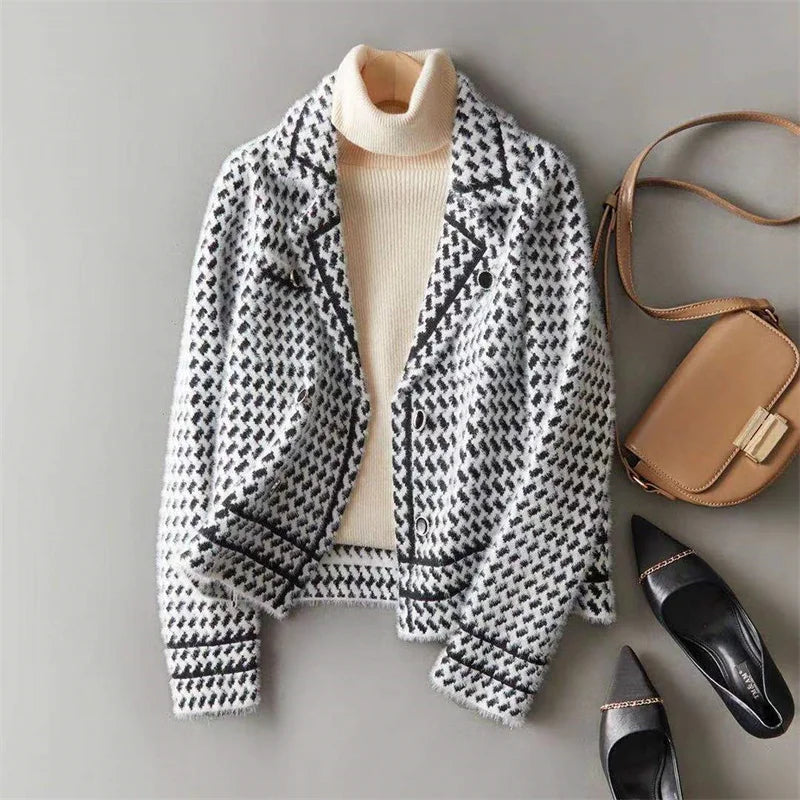 Anna-Berg | Houndstooth Knit Jacket
