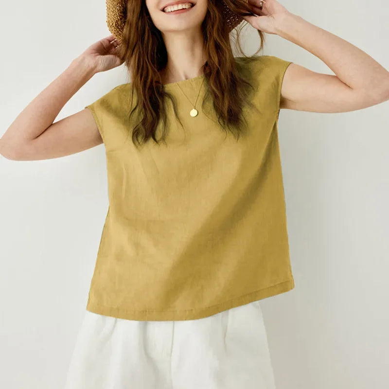 Anna-Berg | Petal Sleeve Linen Tee