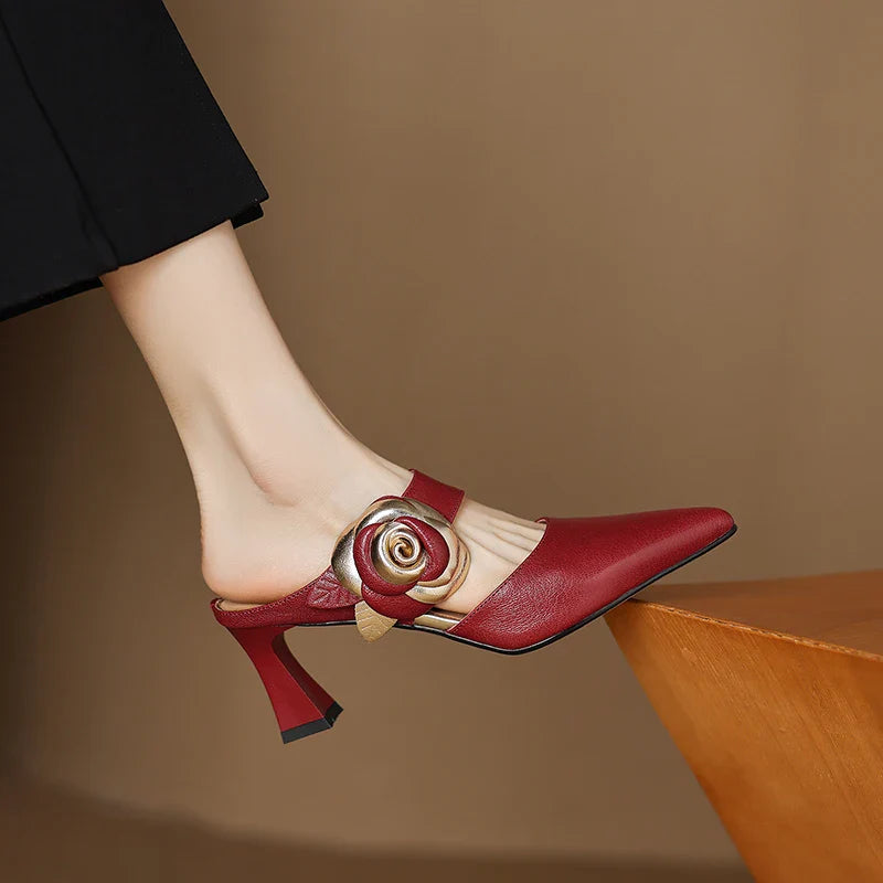 Anna-Berg | Garnet Leather Heels