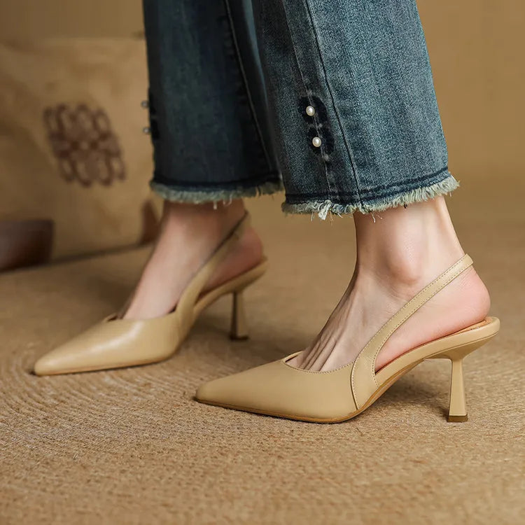 Anna-Berg | Leather Slingback Heels