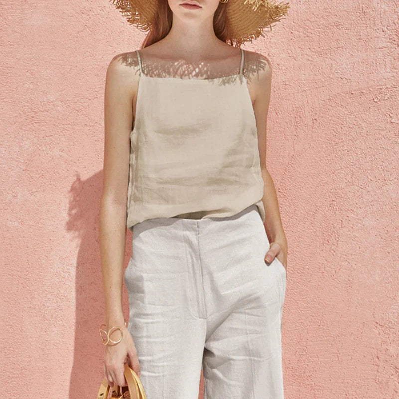 Anna-Berg | Satin-Strap Linen Cami