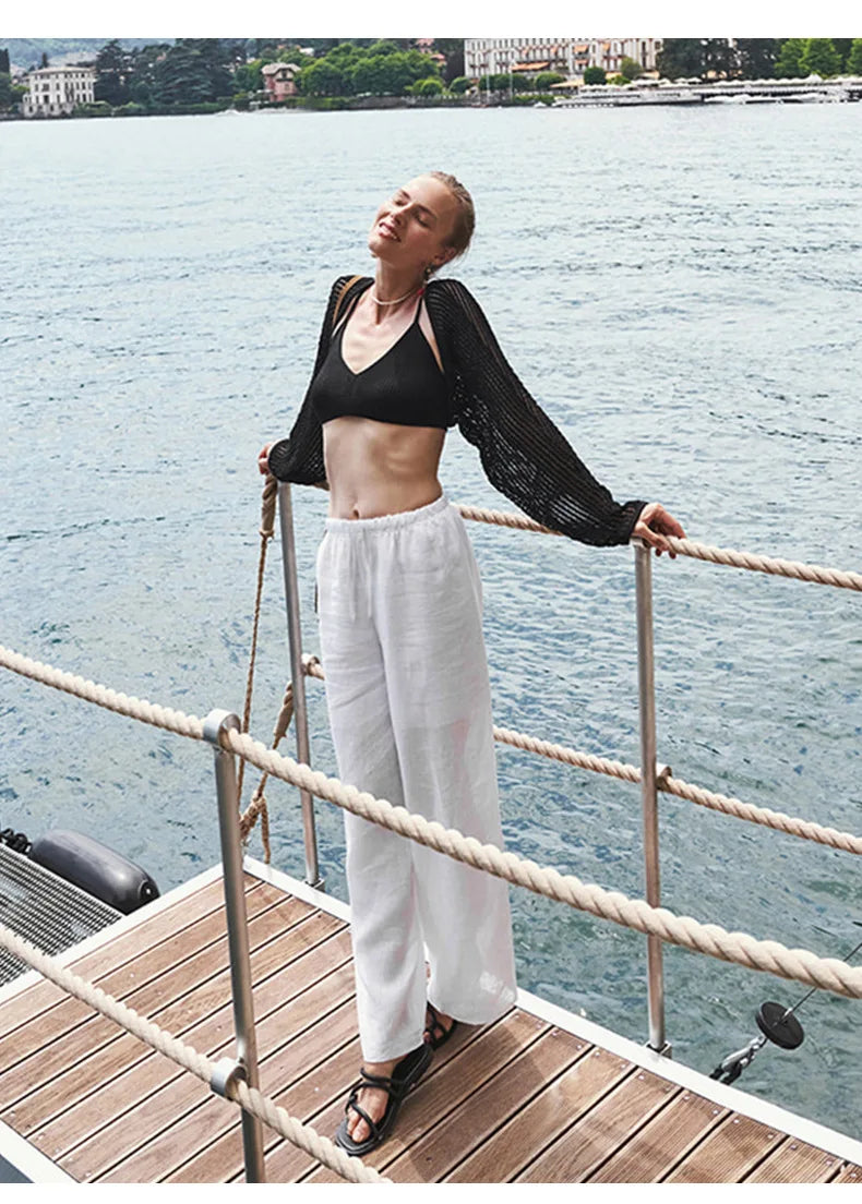 Anna-Berg | Sand Wide-Leg Linen Pant