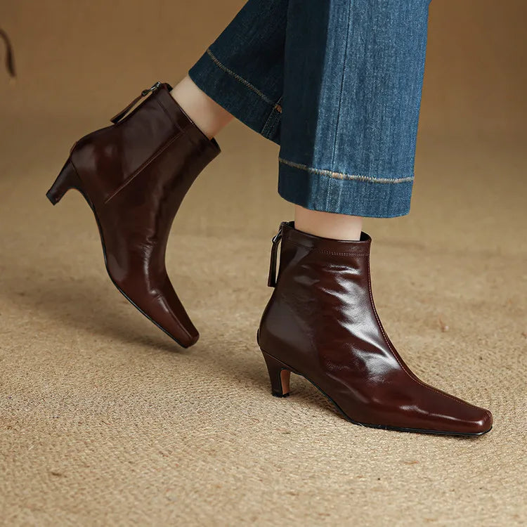 Anna-Berg | Black Leather Ankle Boots
