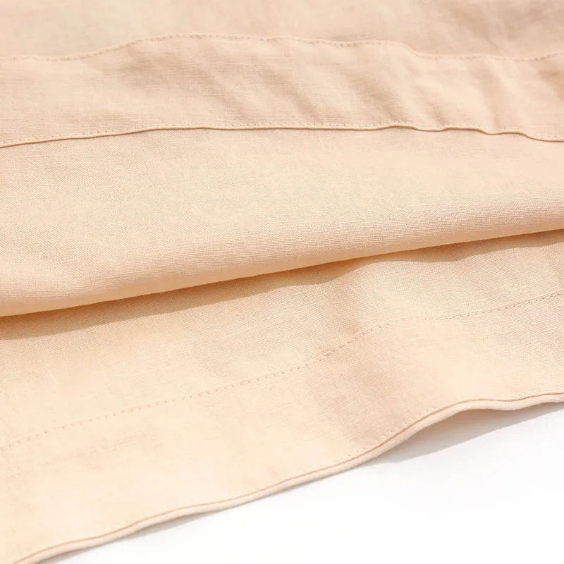 Anna-Berg | Natural Square-Neck Cropped Linen Tank