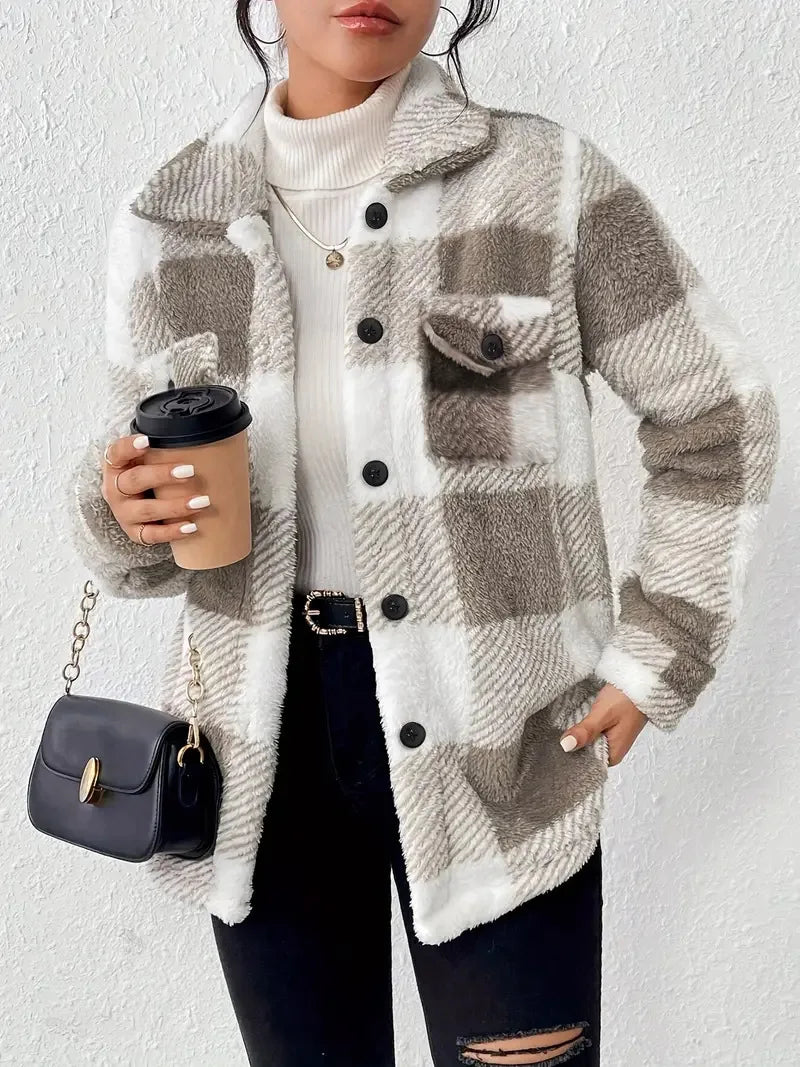 Anna-Berg | Plaid Fleece Jacket