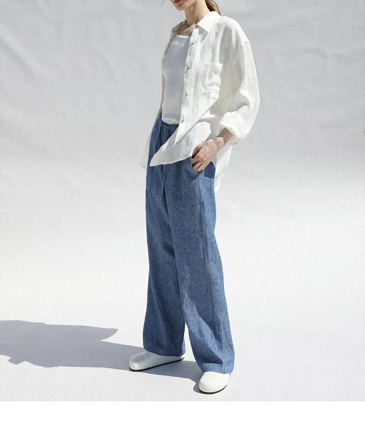 Anna-Berg | Oversized Button-Up Linen Blouse