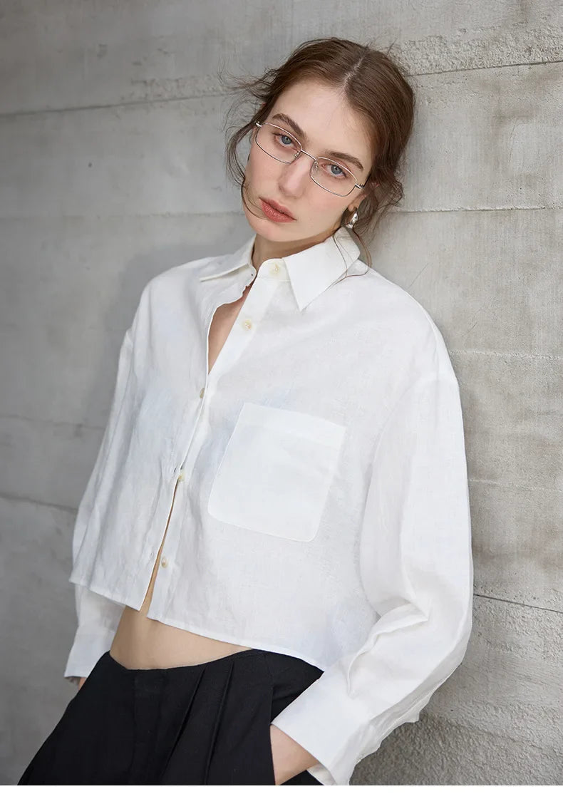 Anna-Berg | Cropped Linen Overshirt