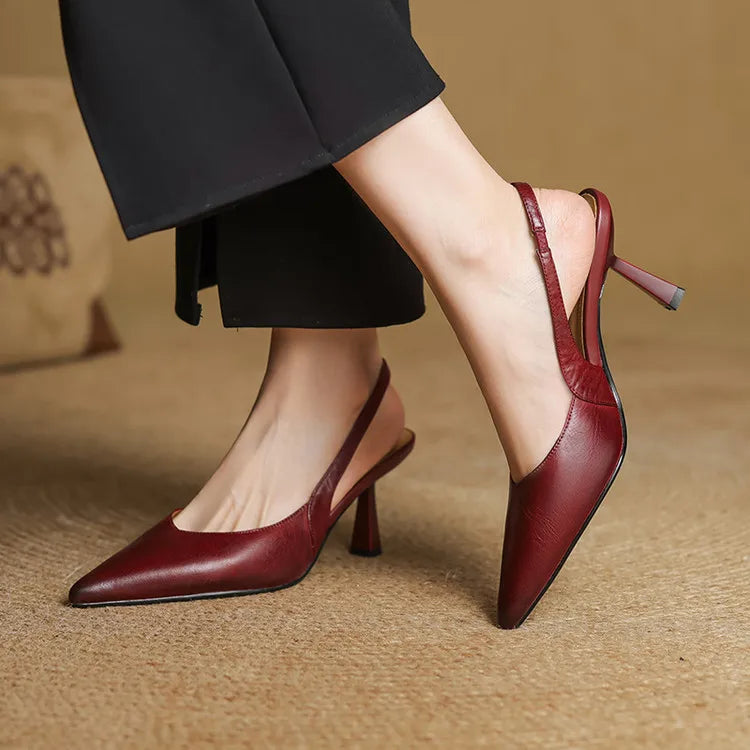 Anna-Berg | Leather Slingback Heels
