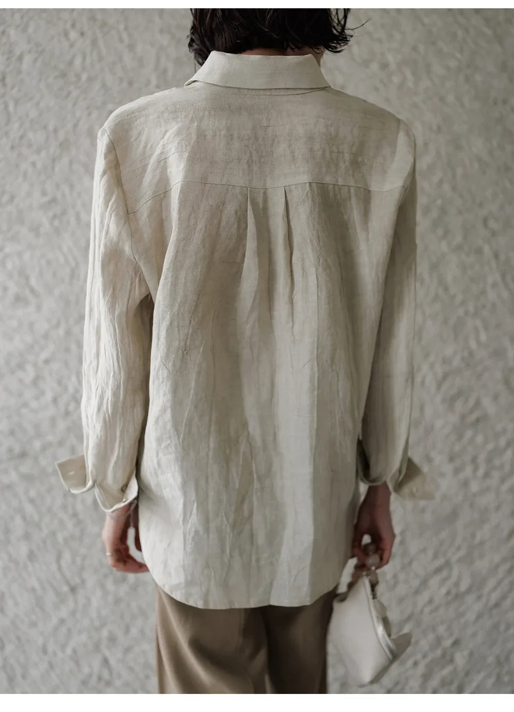 Anna-Berg | Pleated Button-Up Linen Shirt