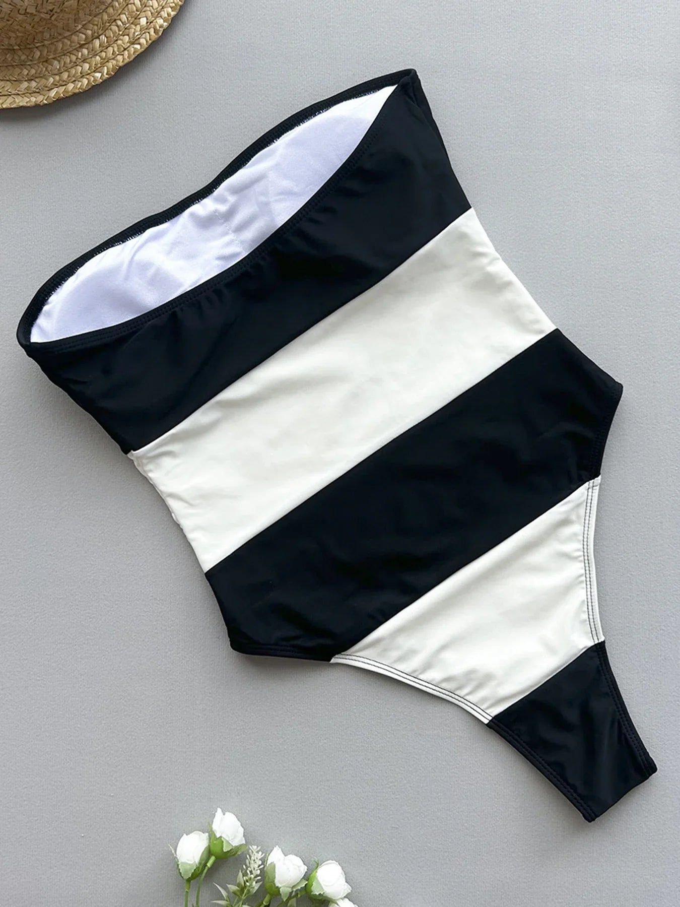 Anna-Berg | Multicolor Strapless Patchwork Stretch Swimsuit