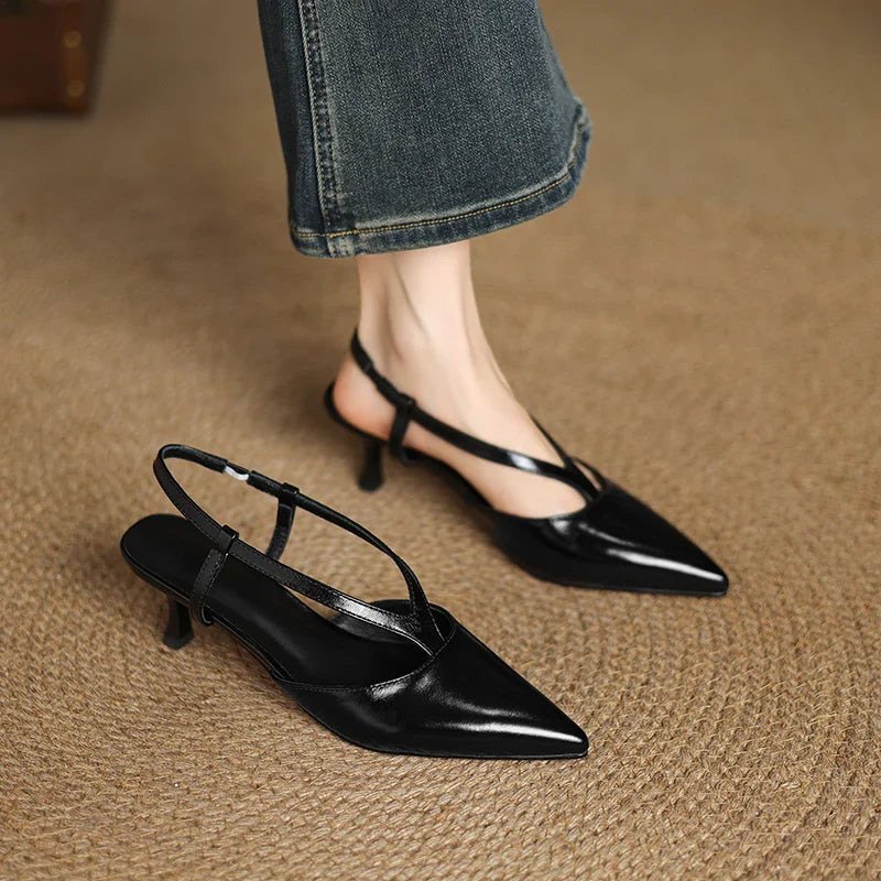 Anna-Berg | Slingback Heels in Leather