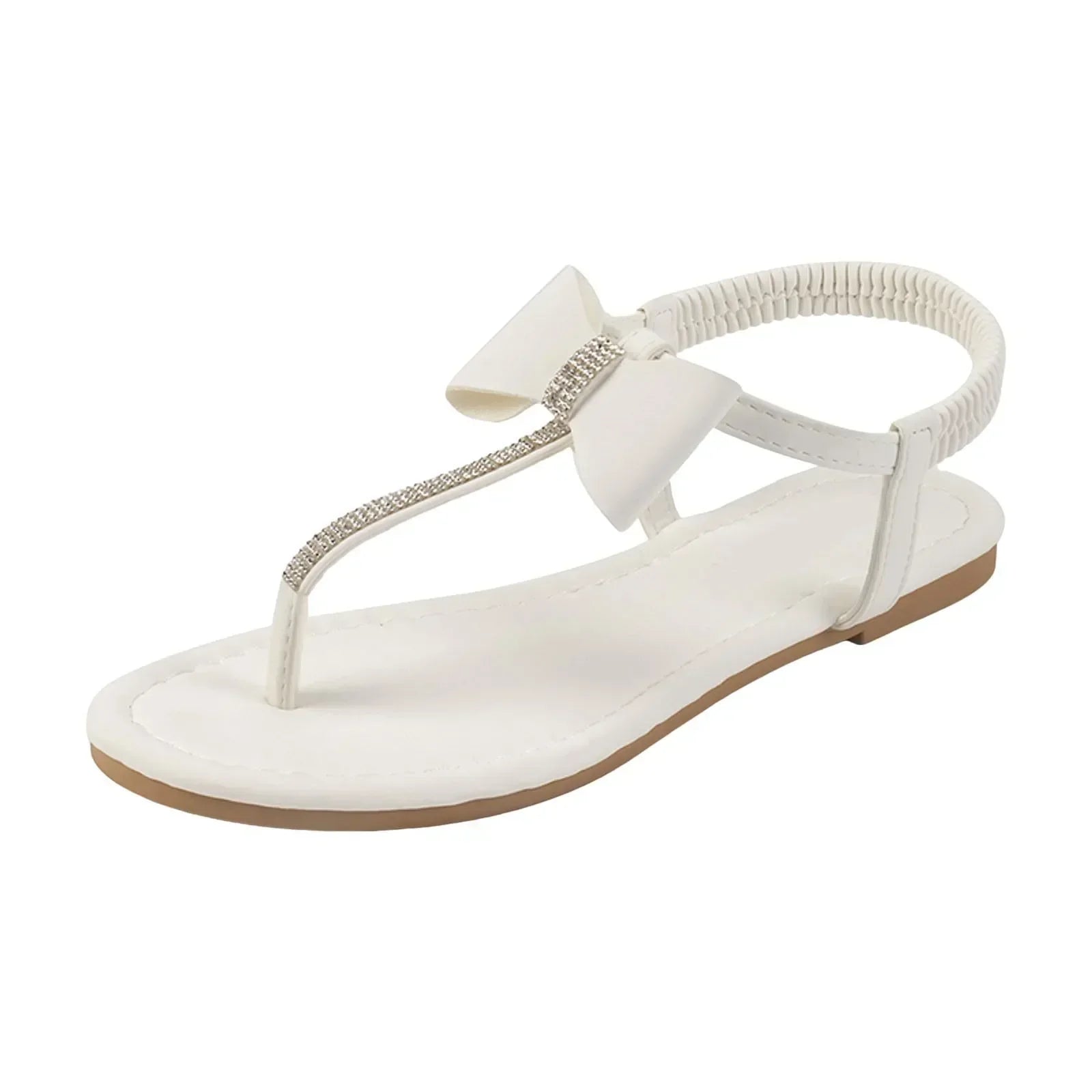 Anna-Berg | Flowing Rhinestone Flat Sandals for Effortless Elegance