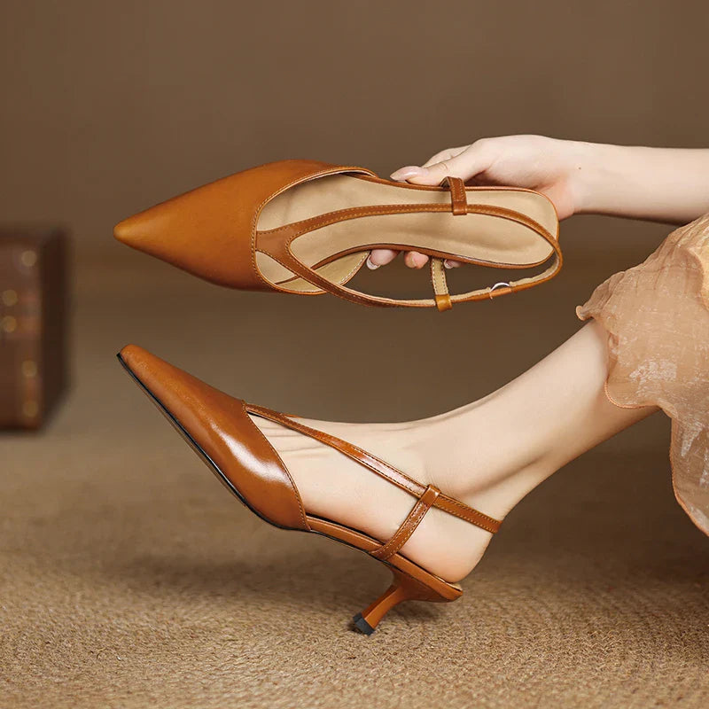 Anna-Berg | Slingback Heels in Leather