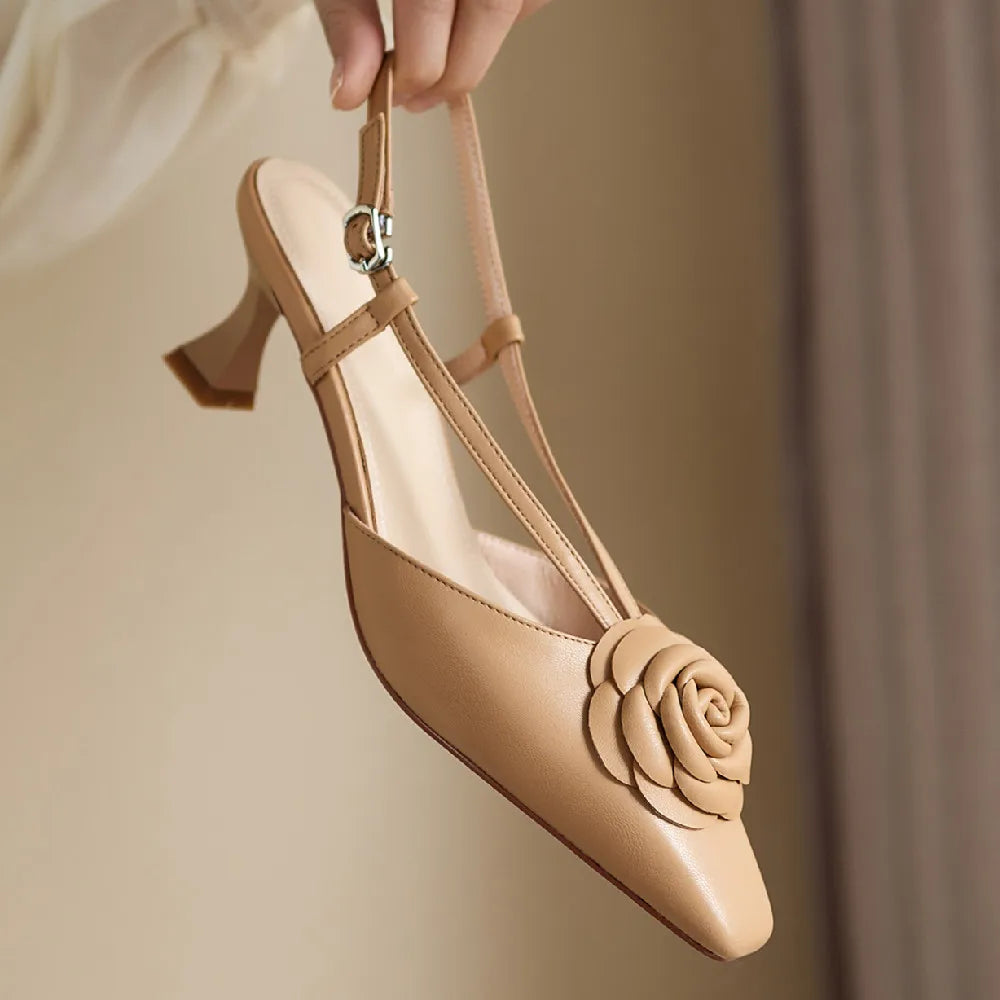 Anna-Berg | Genuine Leather Slingback Heels