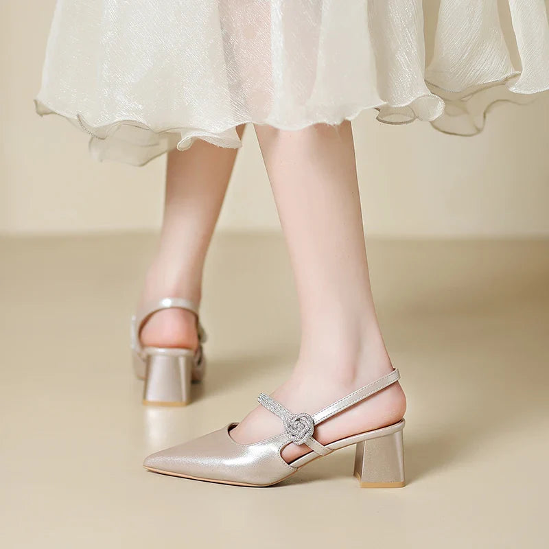 Anna-Berg | Elegant Pointed Toe Leather Heels