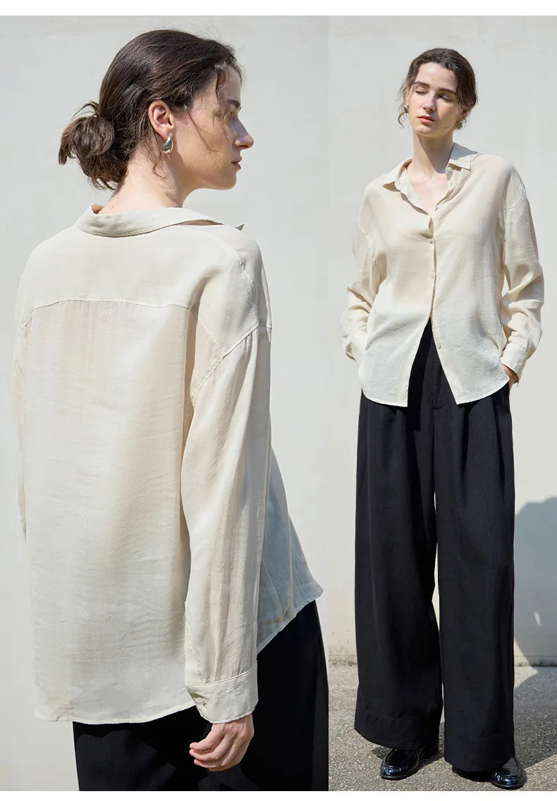 Anna-Berg | Relaxed Fit Button-Up Ramie Shirt