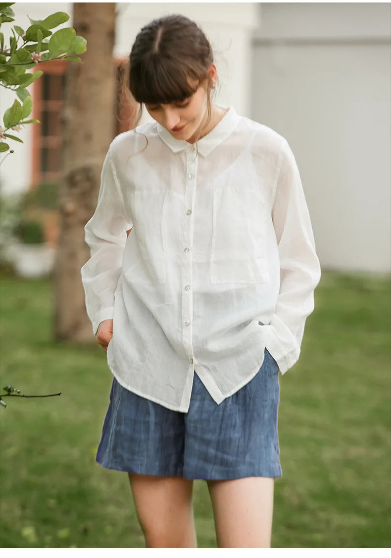 Anna-Berg | High-Waist Relaxed Fit Linen Shorts