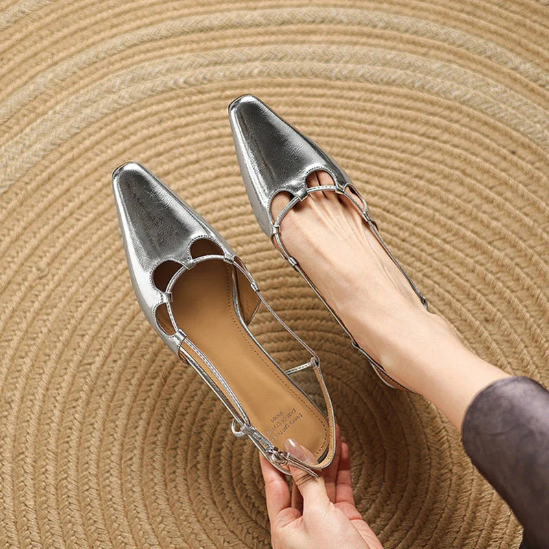 Anna-Berg | Genuine Leather Slingback Heels