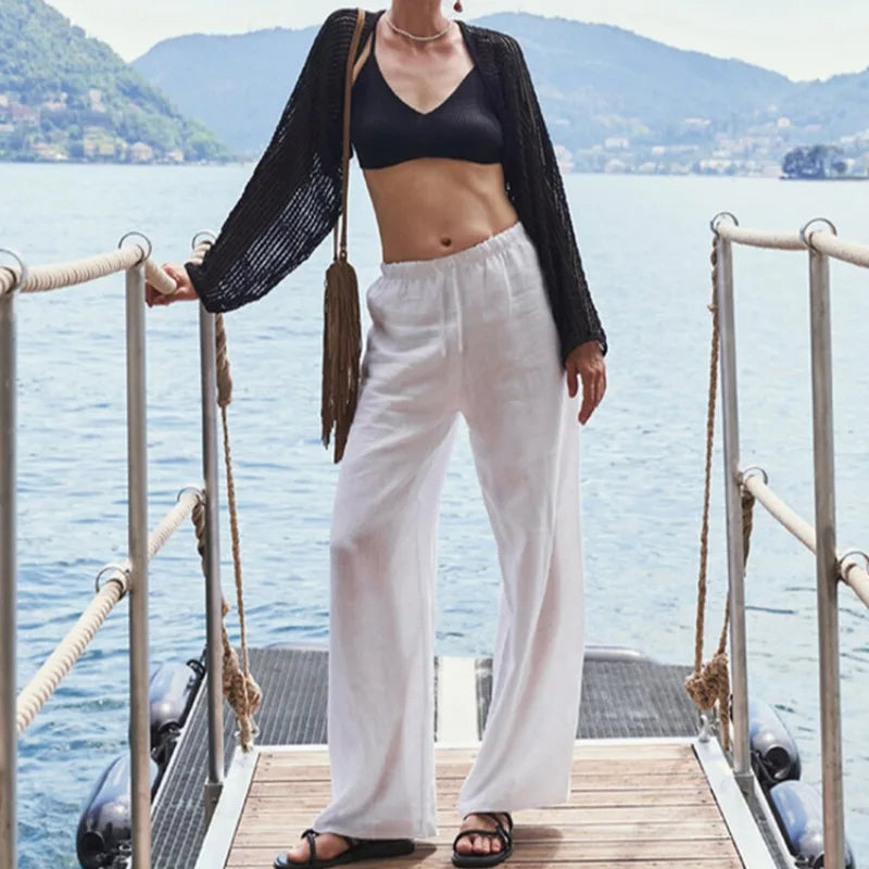 Anna-Berg | Sand Wide-Leg Linen Pant