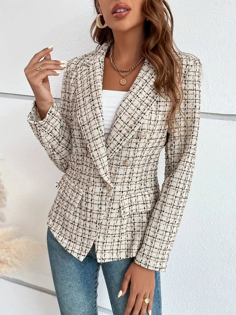 Anna-Berg | Double-breasted blazer, checked pattern