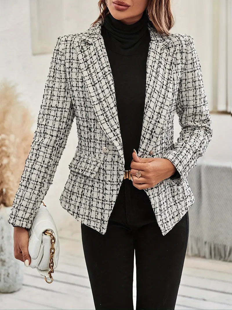 Anna-Berg | Double-breasted blazer, checked pattern