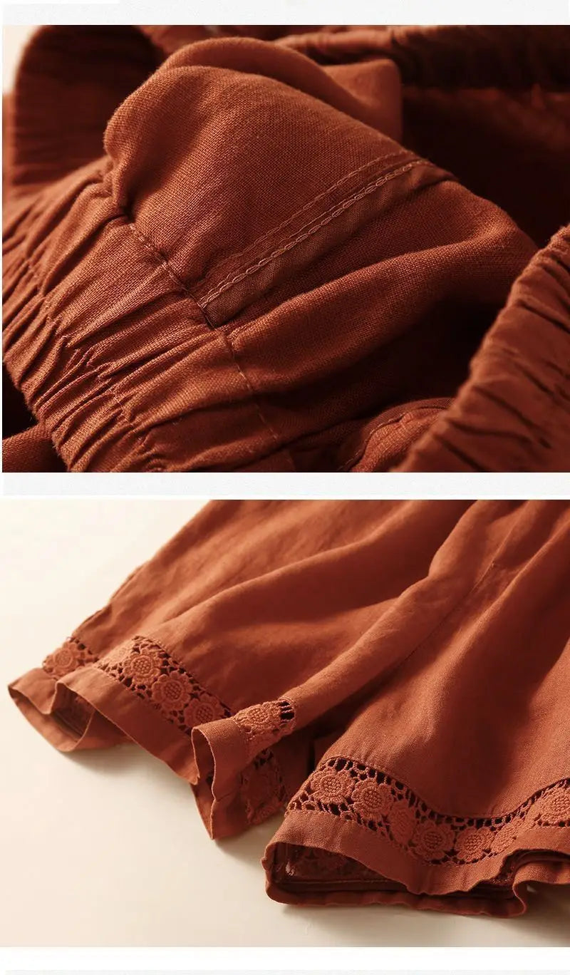 Anna-Berg | Embroidered Linen Shorts
