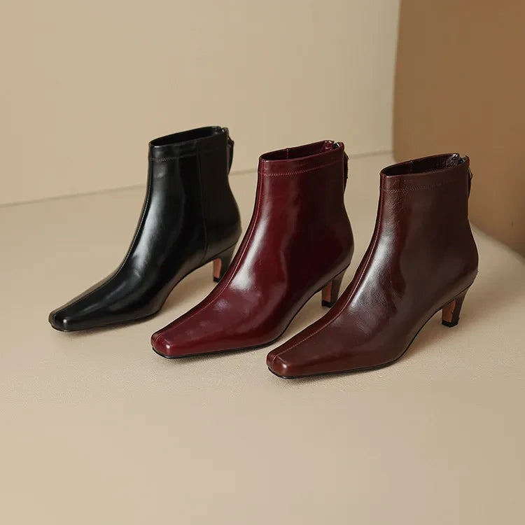 Anna-Berg | Black Leather Ankle Boots