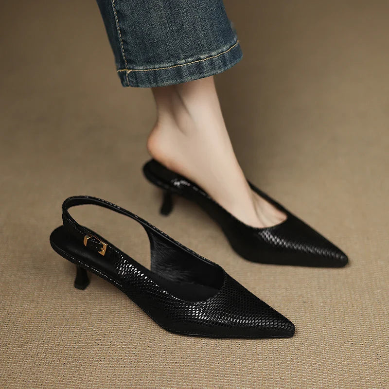 Anna-Berg | Slingback Heels in Leather