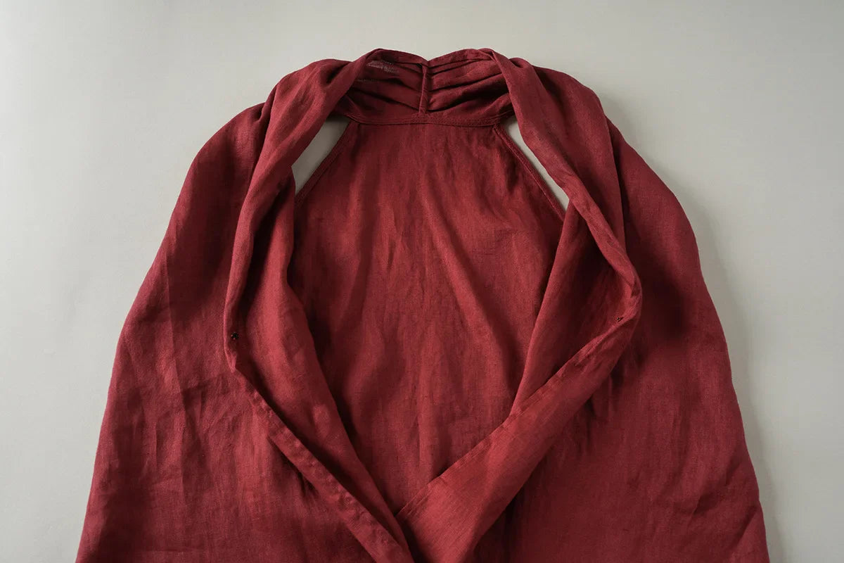 Anna-Berg | Natural Draped Linen Vest