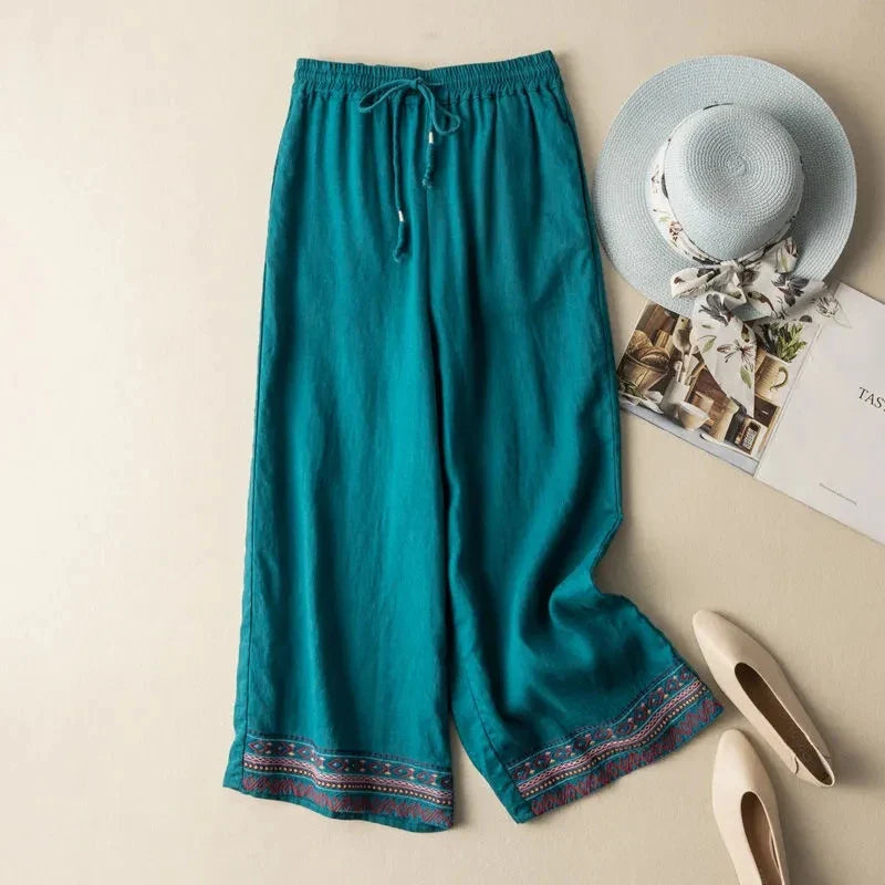 Anna-Berg | Wide-Leg High-Rise Cotton Pant