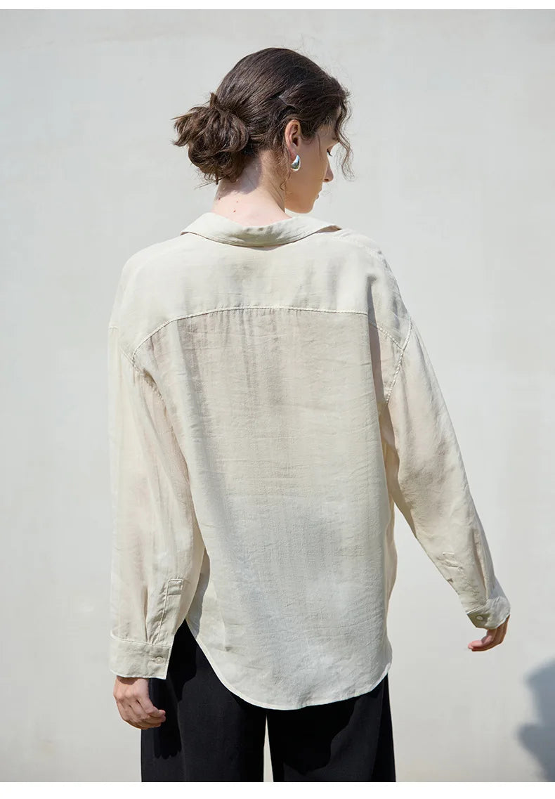 Anna-Berg | Relaxed Fit Button-Up Ramie Shirt