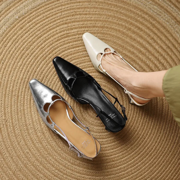 Anna-Berg | Genuine Leather Slingback Heels