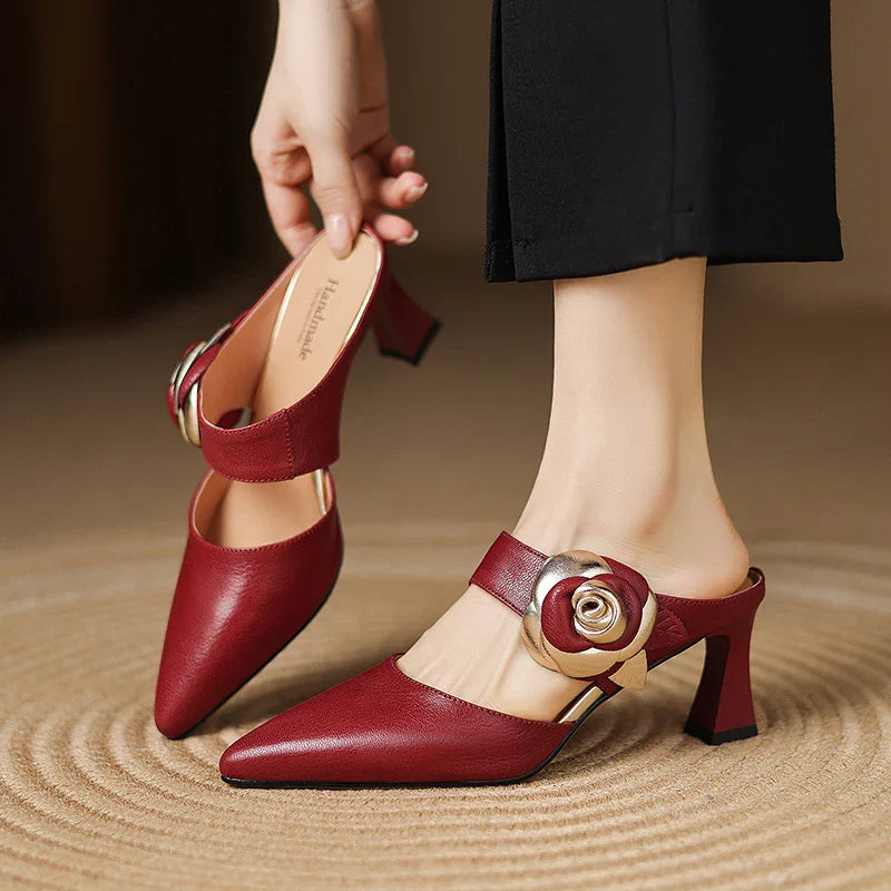Anna-Berg | Garnet Leather Heels
