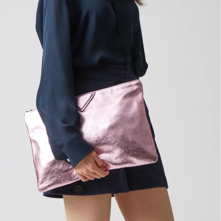Anna-Berg | Clutch, Women's, Leather, Slim, Black, Elegant