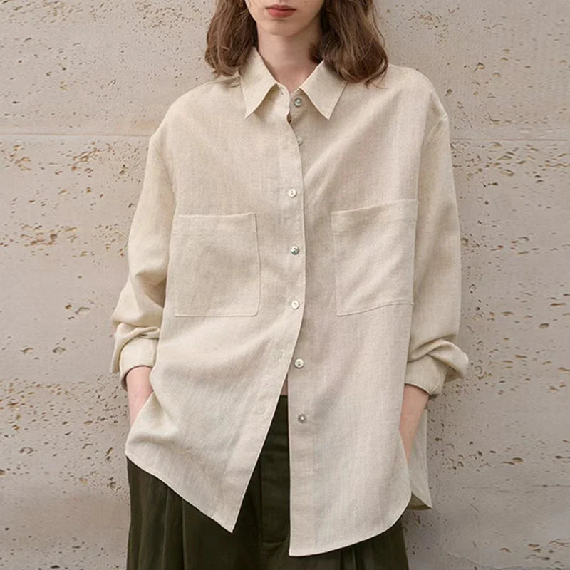 Anna-Berg | Oversized Patch-Pocket Linen Shirt