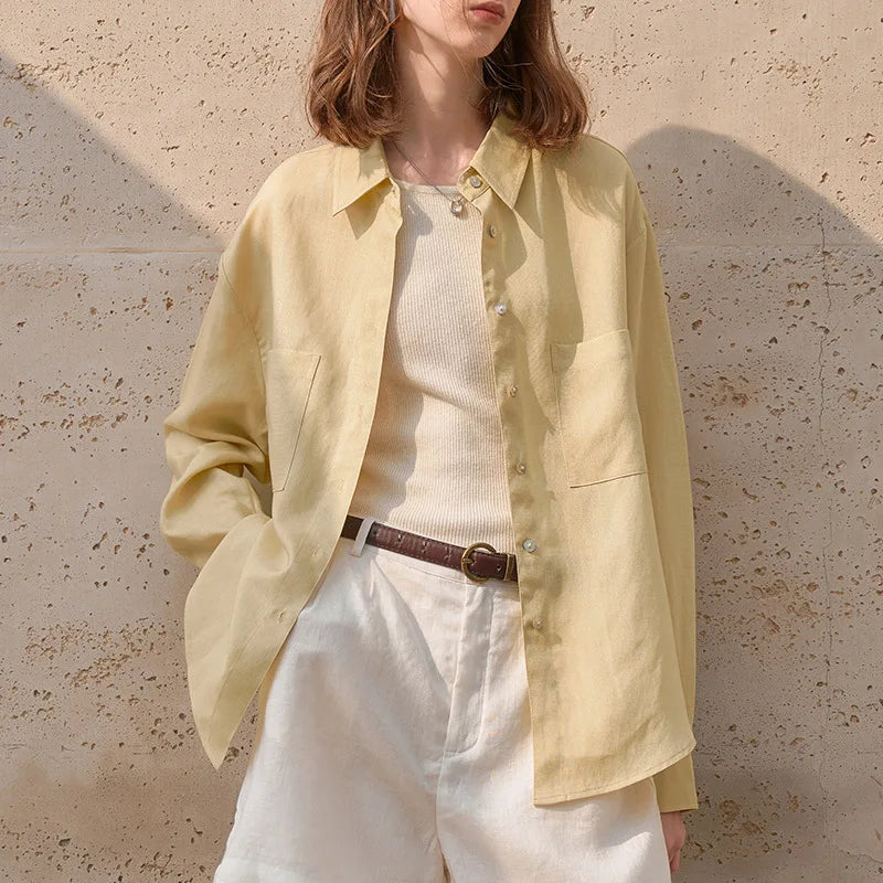 Anna-Berg | Oversized Patch-Pocket Linen Shirt